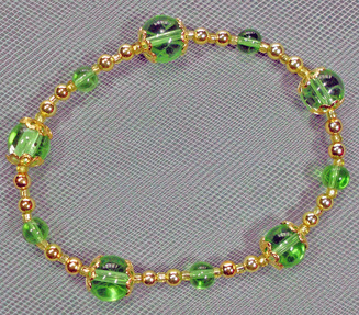 Bracelet, Green beads