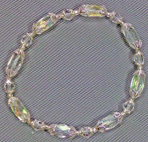 Bracelet, Clear Iridescent beads