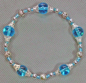 Bracelet, Aqua beads