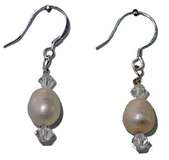 April Birth Month earring, Diamond crystal with pearl, www.CreativeMindOriginals.com