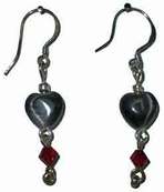Heart earrings in soft gray, www.CreativeMindOriginals.com