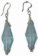 Earring, aqua long crystal, www.CreativeMindOriginals.com