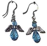 Angel earring, Aquamarine,www.CreativeMindOriginals.com